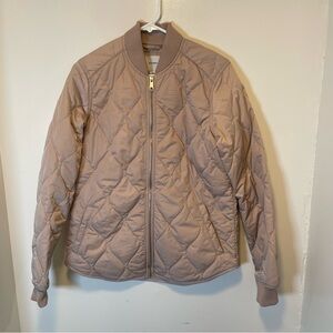 Old Navy full zip quilted puffer jacket light pink women's size Medium‎ Tall